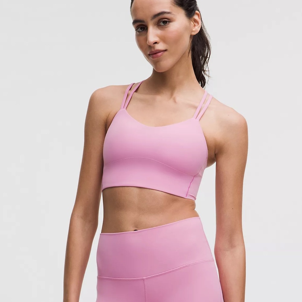NWT Lululemon Like a Cloud Longline Bra – Pink Frosting – Size 4 (B/C)